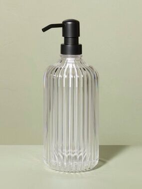 Hearth & Hand Fluted Acrylic Refillable Shower Dispenser Bathroom Accessory -NWT